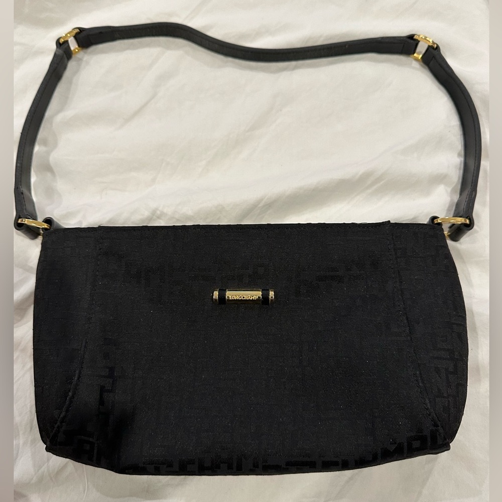 Longchamp bag Black purse travel work school shoulder bag nylon